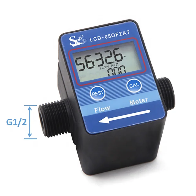 

LCD-05ZAT Micro Oval Gear Flowmeter 1/2'' With LCD Digital Display Meter for Measure die sel Fuel Chemical Oil Battery Powered