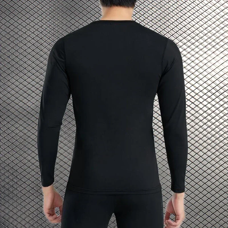 High Quality Running Sport Shirt Men Fitness Compression Long Sleeve Upper Clothing Crew Neck Swearshirt Male Rash Guard Wicking