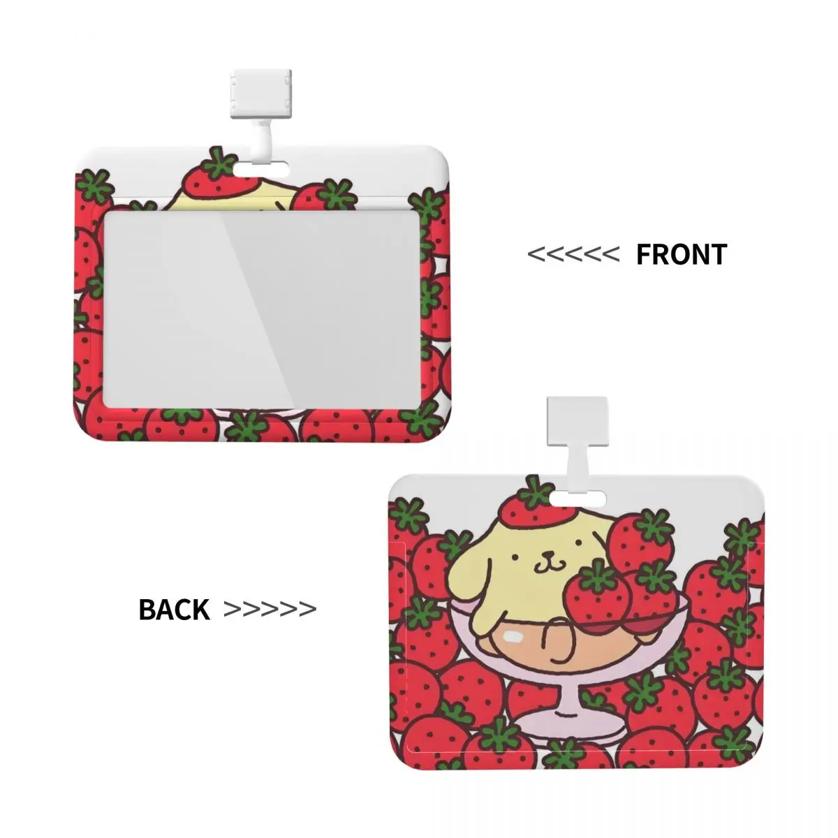 

Изготовленный на заказ шейный ремешок, держатель для карт Pom Pom Purin, держатель для бейджа для карты метро, автобуса, банковской карты, ремешок для удостоверения личности, офиса