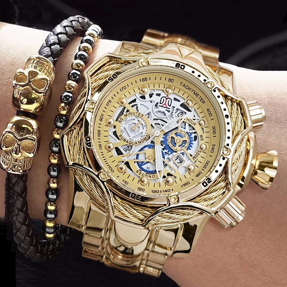 

High-End Luxury Large Dial Light Luxury Cool Clown New Model Foreign Trade Hot-Selling Men's Watch for Male Students and Teenagers, High-Value Fashionable Casual Street Style Handsome Trendy Men's Wristwatch, the First Choice for Gift Giving