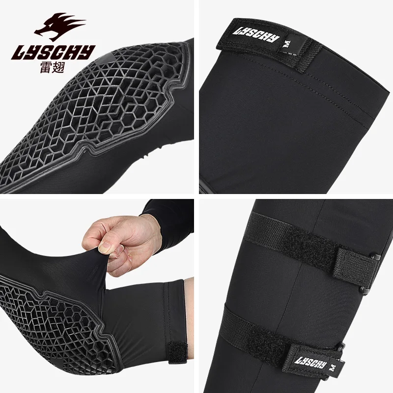 LYSCHY Summer Motorcycle Riding Soft Ice Sleeve Elbow Pads Motocross Mtb BMX DH ATV Protective Gear Bike Racing VEMAR Knee Brace