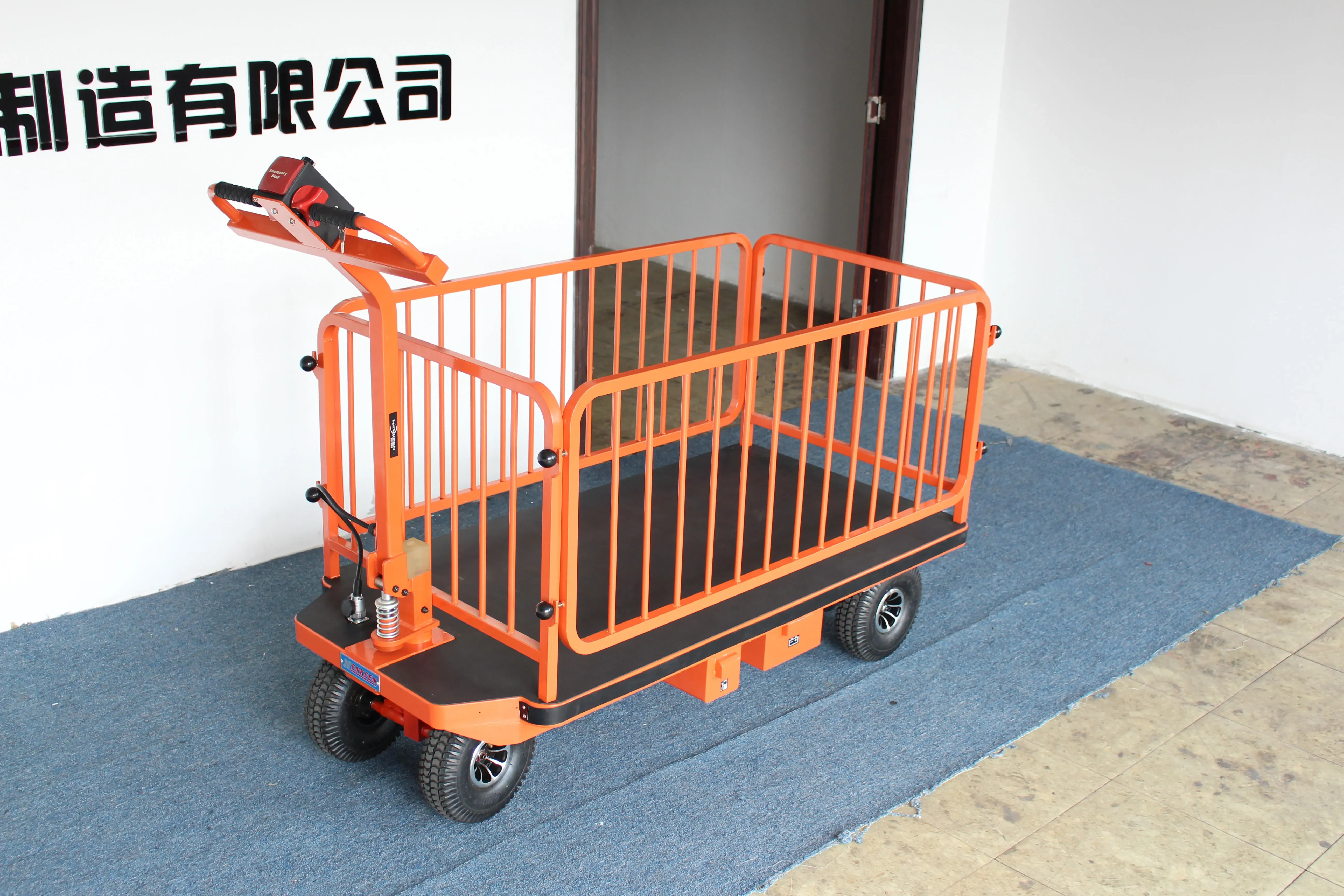 NK122 warehouse electric trolley hand-held cart industrial use hand trolley for transport