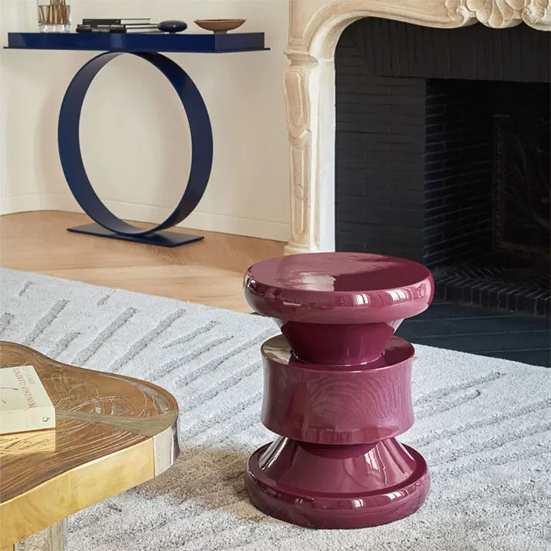 45cmx37cm Coffee Tables Furniture Design Mobile Living Room TV Cabinet Sofa Round Side Tea Table Shiny Black Bedside Tables