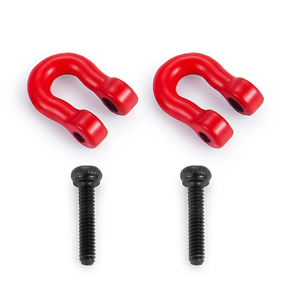 YEAHRUN Red Trailer Hook U-ring Tow for 1/18 RC Crawler Car TRX4M Bronco Defender Upgrade Decoration Parts