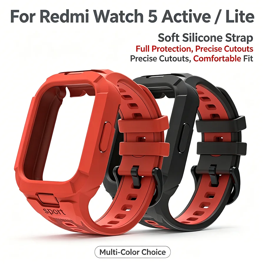 Image of Hülle+Armband für Xiaomi Redmi Watch 5 Active/Lite Rundum-Schutz Stoßfänger-Abdeckung Schutzhülle Armband für Redmi Watch 5 Active/Lite