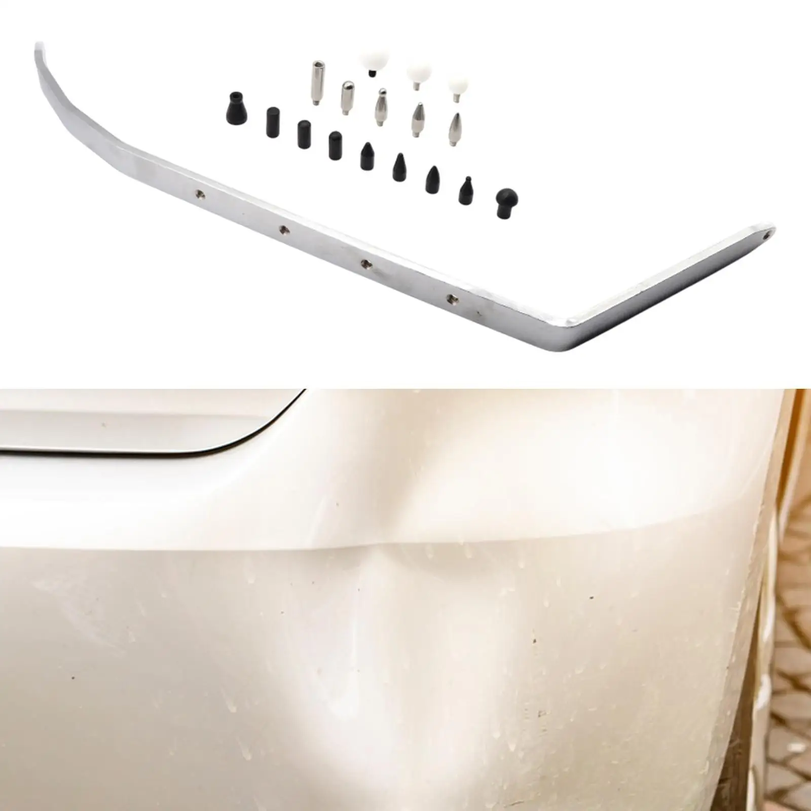 Steel Slide Bar Car Dent Remover Portable Curved Rod Set for Automotive Body Repair and Mechanic Use