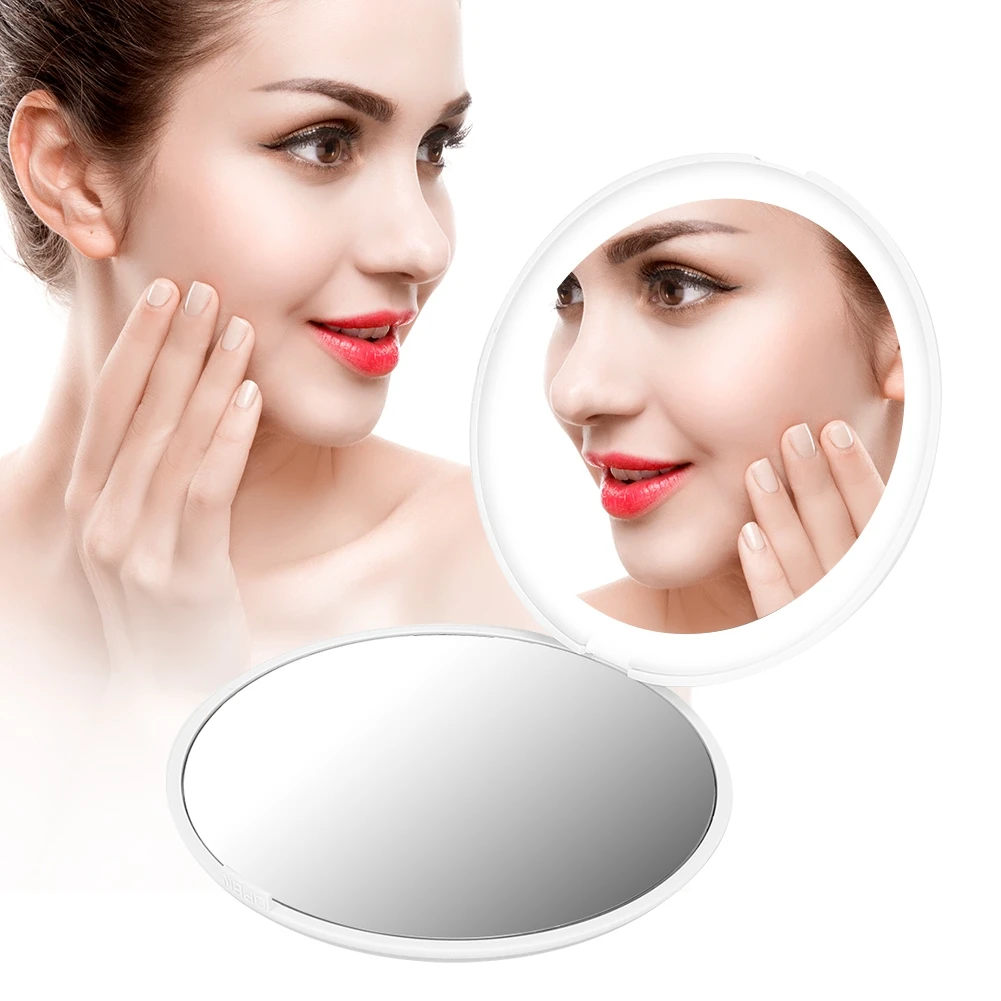 12 LEDs Mirror Foldable Mirror Portable Mirror Portable Foldable 10X Magnification Mini 12 LEDs Makeup Mirror Cosmetic Tool
