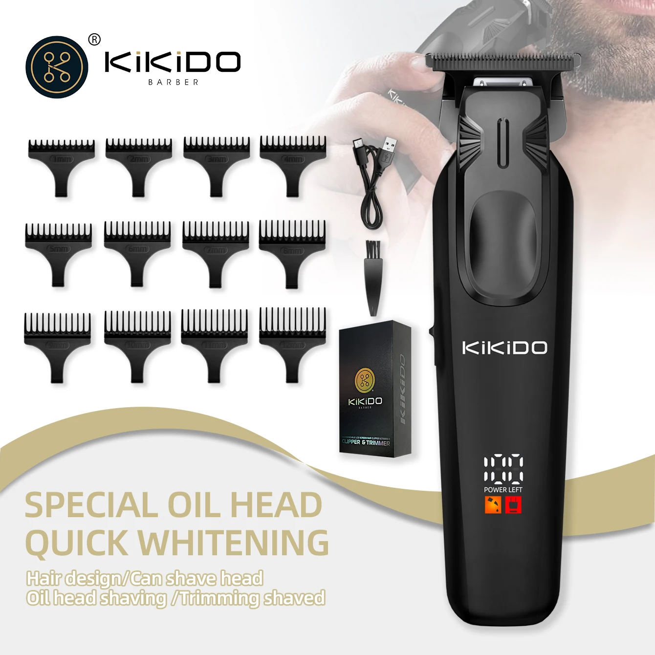 

KIKIDO kk-311 Professional Hair Trimmer Hair Cutting Machine Electric Hair Clipper Machine Trimmer for Men