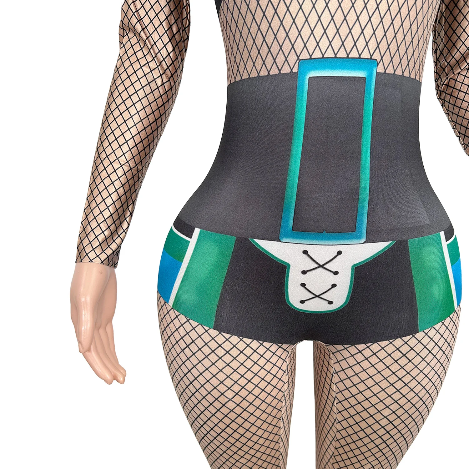 Printing Elastic Tight Fitting Spandex Jumpsuit Night Party Stage Performance Outfit Club Sexy Women Dance Dress-up Wear