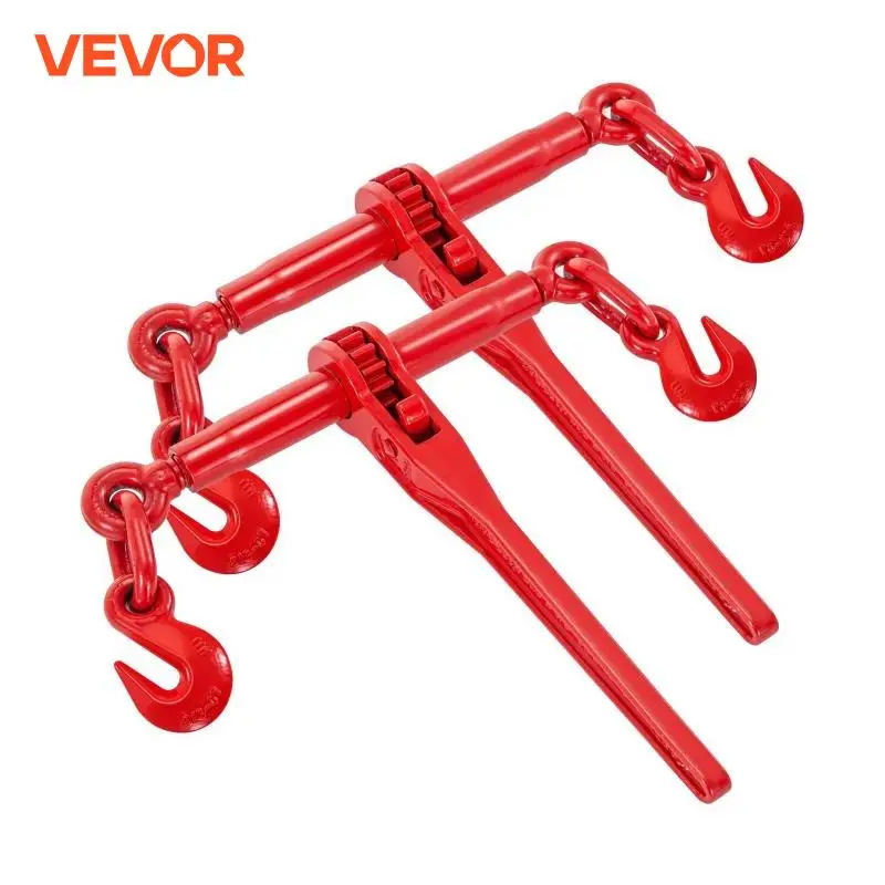 VEVOR 2 Pack Chain Binder Kit Ratchet podciąg obciążnikowy 3/8 - 1/2 Cal 13000LBS ładowność regulowana długość do wiązania zaciągu