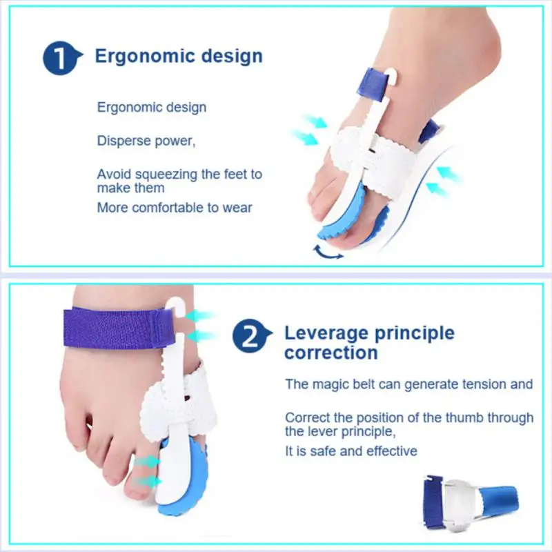 Bone Toe Bunion Splint Straightener Corrector Pain Relief Hallux Valgus Correction Thumb Protector Foot Care Tools