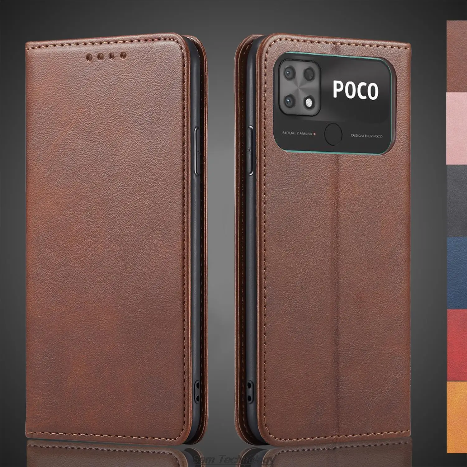 Funda de cuero con atracción magnética para Xiaomi POCOPHONE POCO C40, funda con tapa, cartera, bolsas para teléfono, Fundas Coque