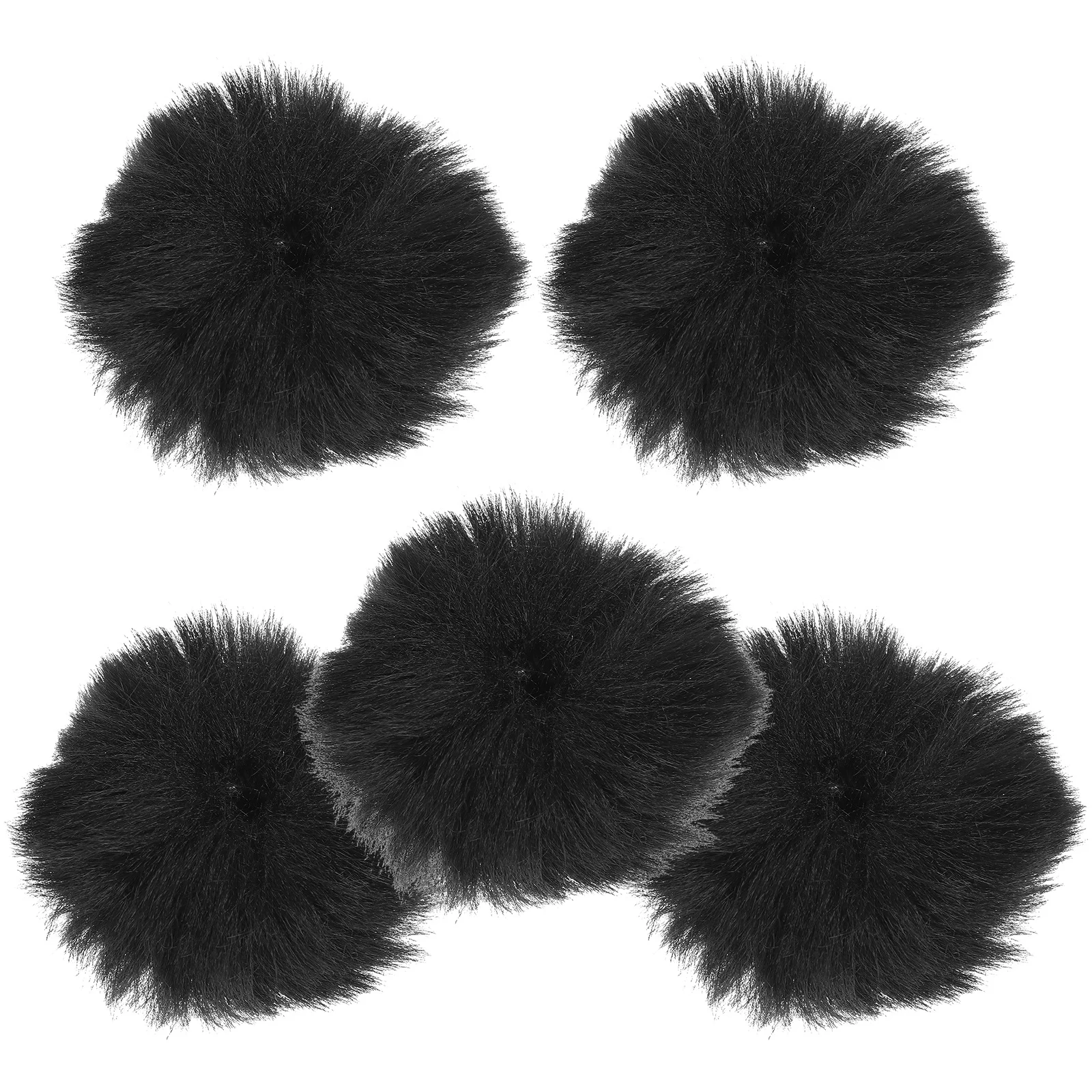 

5pcs Artificial Microphone Wind Muff Cover Professional Noise Reduction Outdoor Recording Accessory For Film Live Streaming