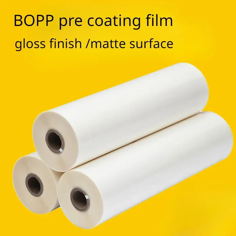 200M BOPP Pre Coating Film Roll Wear Resistant High Viscosity Bright Film Matte Films Hot Laminating Film Photo Hot Lamination