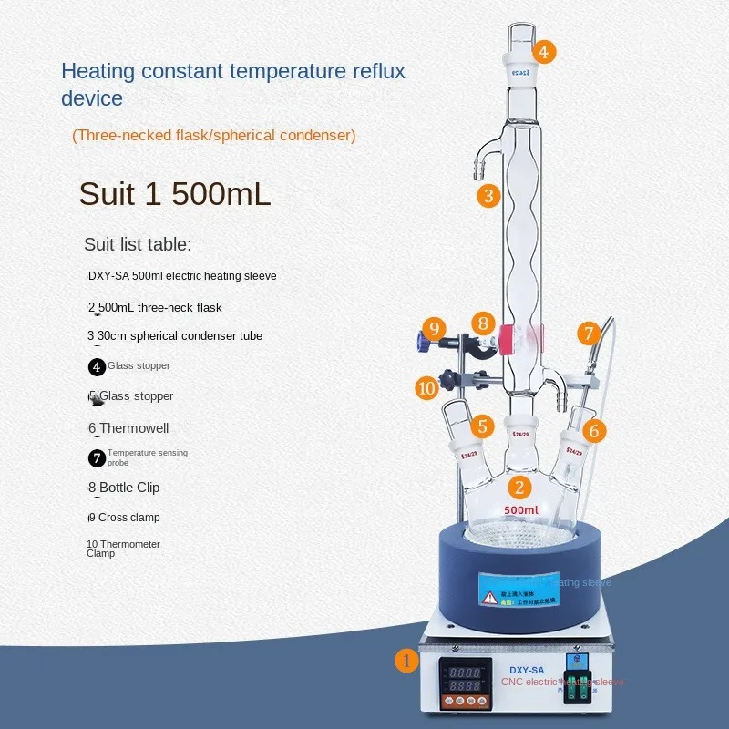 Laboratory Condensation Equipment - Pure Dew,Essential Oil Distillation, Heating, Constant Temperature Reflux Device -500/1000ml