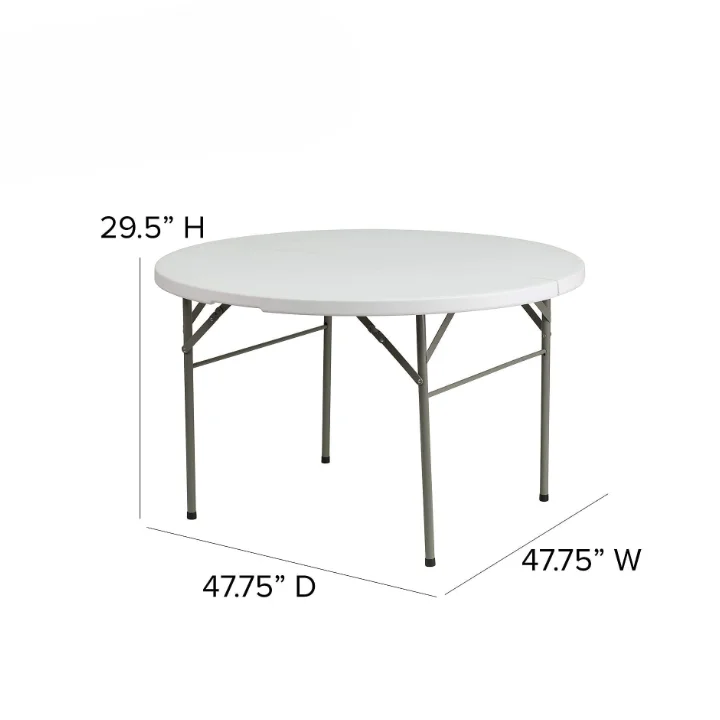 Round Plastic Foldable Dining Table for Events and Wedding Banquets - New Arrival