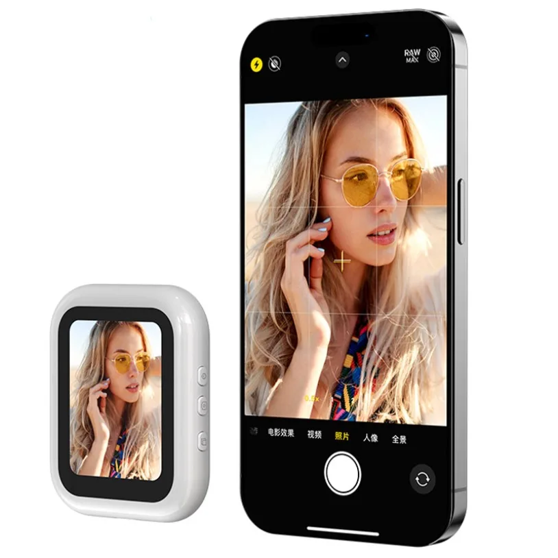 Magnetic Phone Wireless Selfie Viewfinder Real Time Rear Camera Preview Monitor for Vlog Video Recording Live Streaming