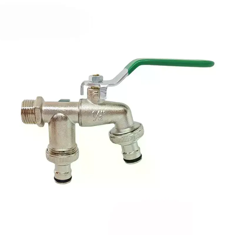 Zinc Alloy Water Faucet 1/2'' 3/4'' Outside & Inside Turn On/Off Lever Handle Watering Supply Taps Ball Valve Garden Tools