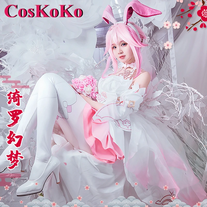 CosKoKo Yae Sakura Cosplay Game Honkai Impact 3 Costume Gorgeous Sweet Wedding Dress Women Halloween Party Role Play Clothing