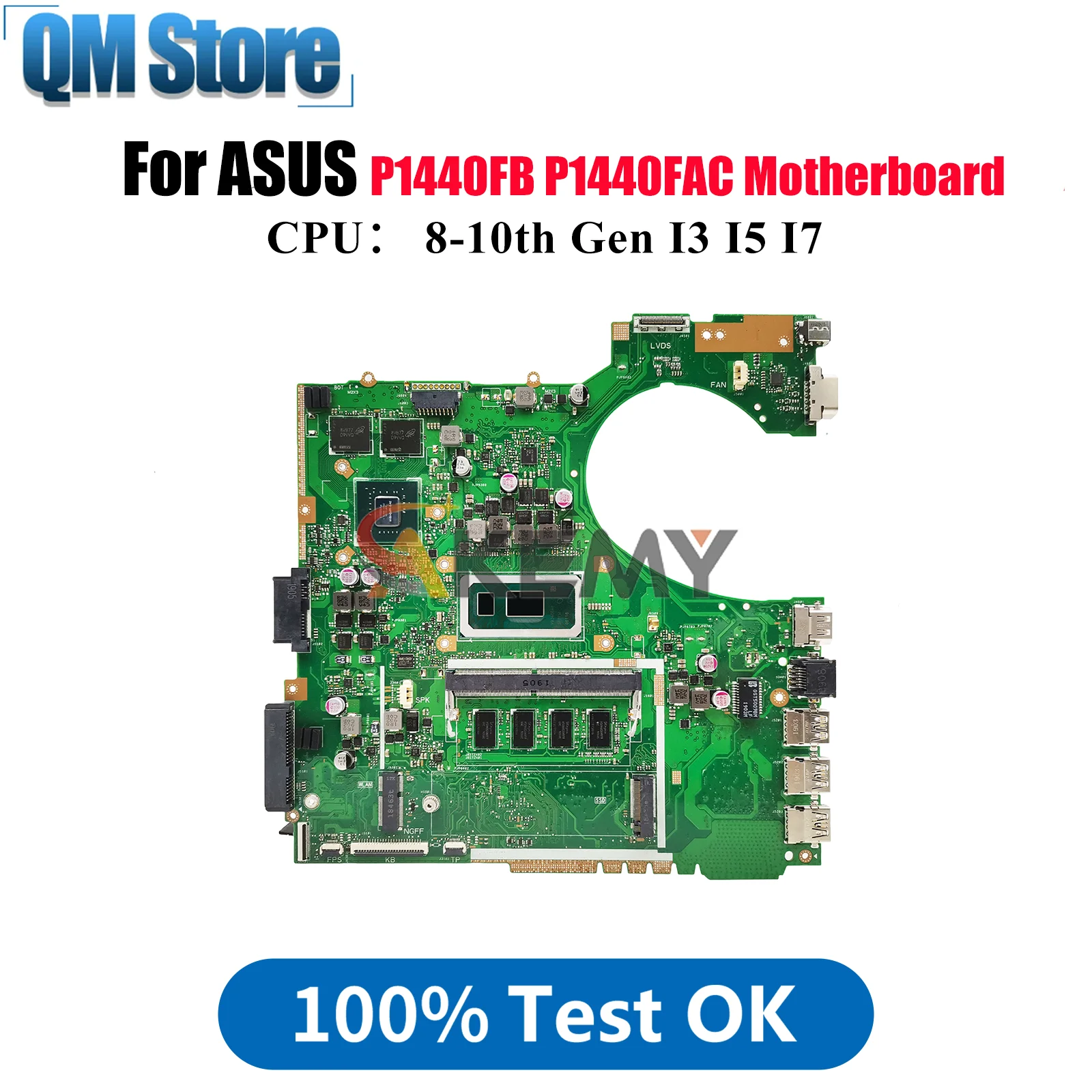

P1440FB Laptop Motherboard For ASUS ProArt P1440FAC P1440FB P1440F Notebook Mainboard With I3 I5 I7 CPU 100% tests OK fast ship