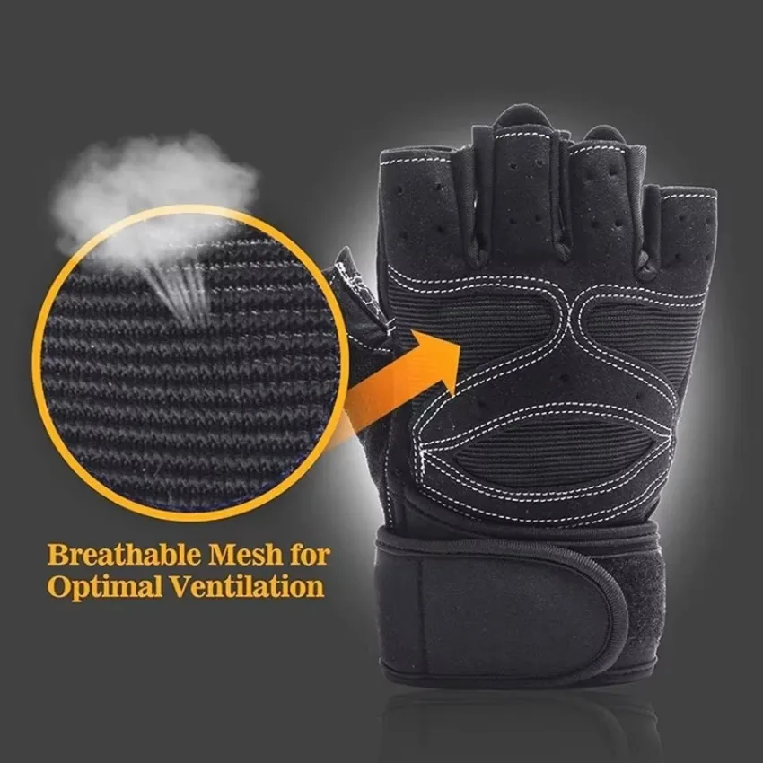 1 Pair New Gym Gloves Fitness Weight Lifting Gloves Body Building Training Sports Exercise Cycling Sport Workout Glove