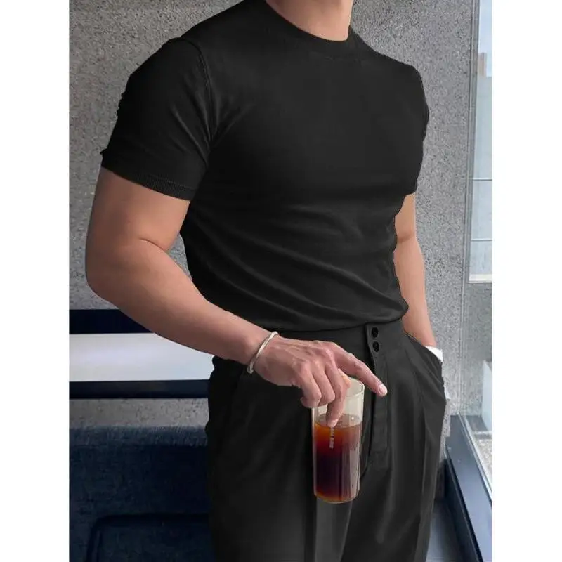 

Men's Knitted Sweater Knwear New Sle Collar Nine Sve Length Coolmax Fiber Ciwalk Suitable Mid-aged And ly