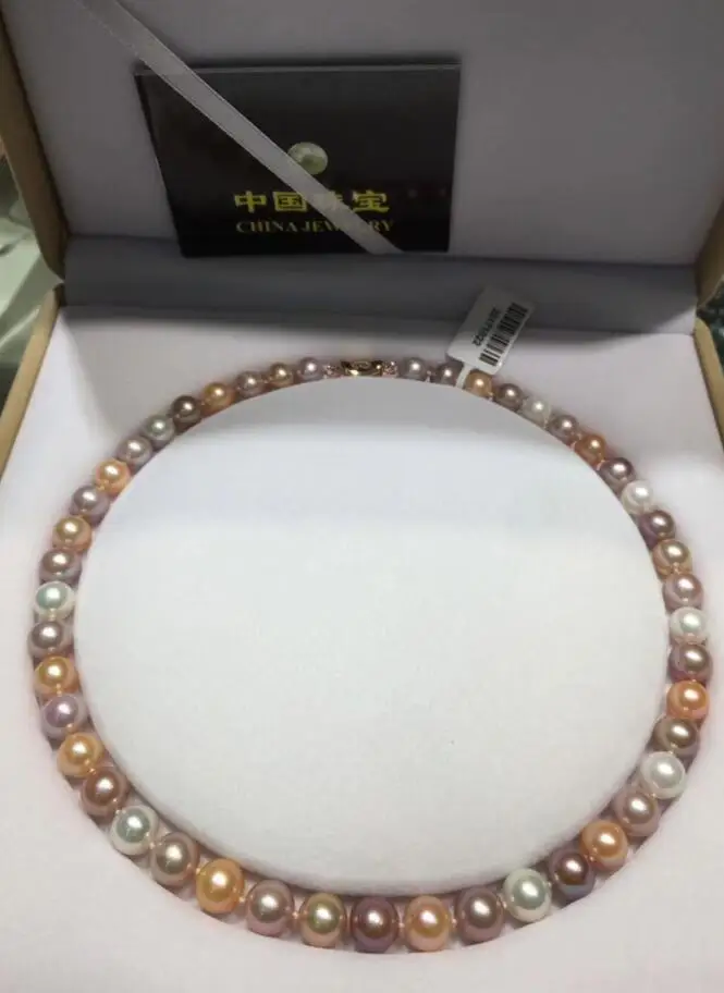 

HOT SELL 9-10 mm Freshwater NATURAL PEARL NECKLACE 925 silver