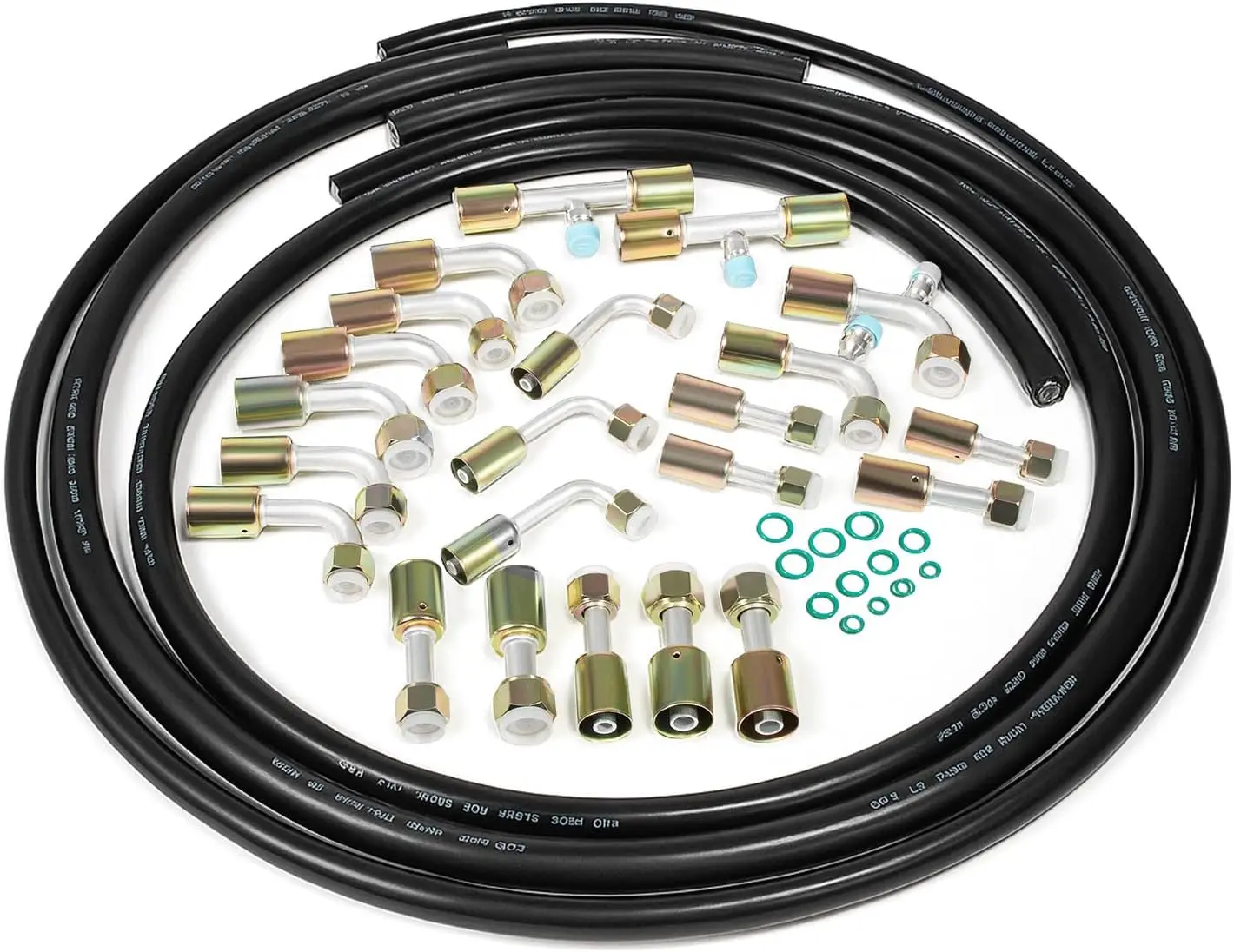 A/C Hose & Fitting Kit: Complete Set for Custom Air Conditioning Lines | Includes 6ft AN6, 5ft AN8 & 4ft AN10 Hoses