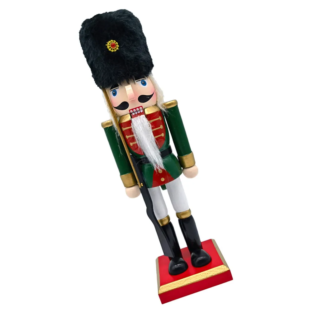 

Деревянная статуэтка Щелкунчика: Традиционный дизайн солдата, изысканная ручная работа, рождественское украшение для дома и офиса, праздничный декор