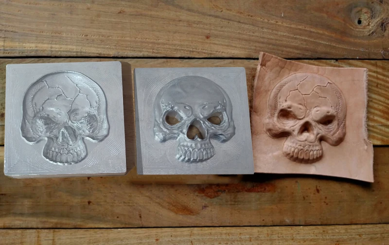 Hand-work unique design tools-Leather shaping mould-Handcrafted leather tools -Skull 3D three-dimensional modeling mold