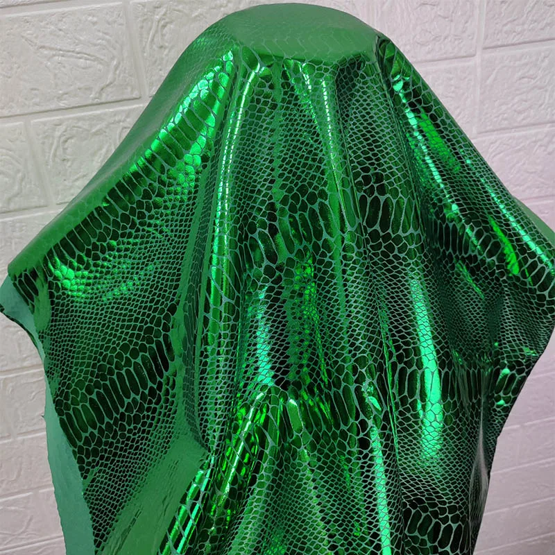 

Хорошо, травяно-зеленая змеиная полоска, эластичная, ледяной шелк, трикотажная ткань из спандекса, швейный материал, сексуальные брюки «сделай сам», летнее платье, сценическая одежда