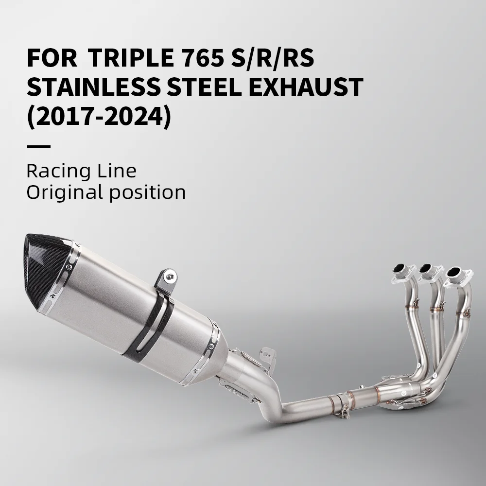 

For Street Triple 765 765RS 765R 765R Motorcycle Stainless Steel Full Exhaust System Assembly Connect original muffler