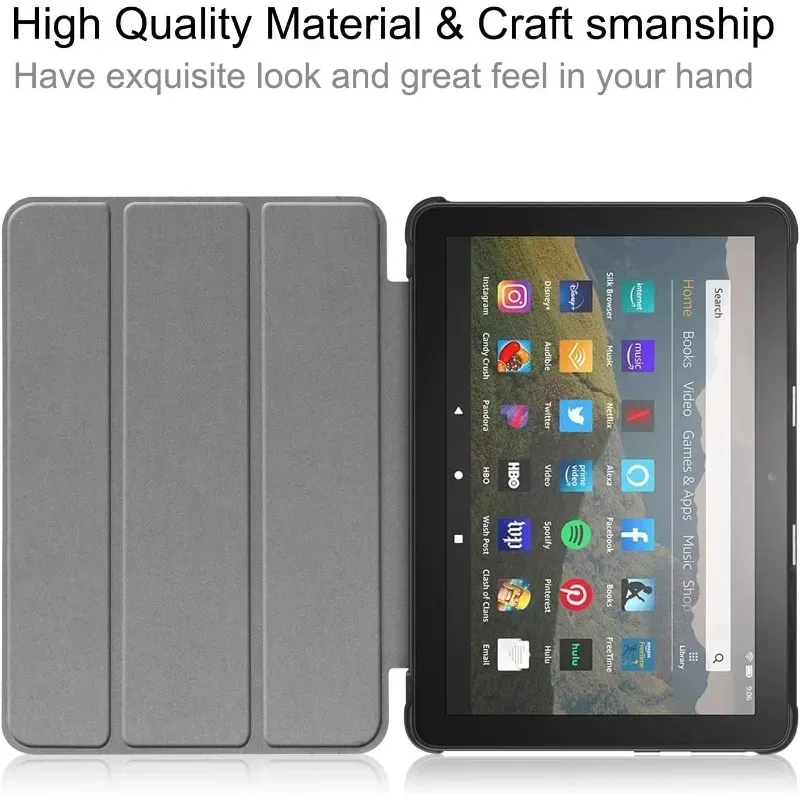 

New Case Tablet for All New Fire HD 8 Fire HD 8 Plus (Only Compatible with 8" 10 Generation, 2020 Release)(Black)