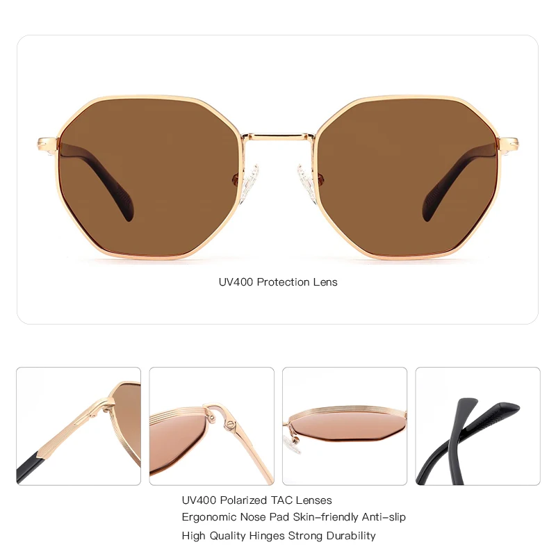 Bluemoky 金属偏光処方サングラス女性のためのトレンドポリゴン Uv400 保護累進矯正サングラス