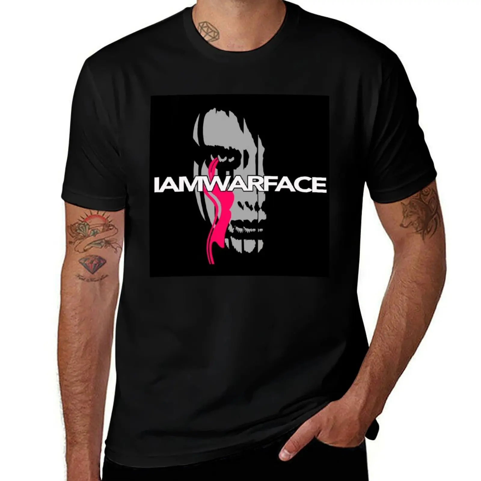 

IAMWARFACE T-Shirt man graphic t shirt black cotton t-shirt plain for man package cotton tshirt 100% T-shirt