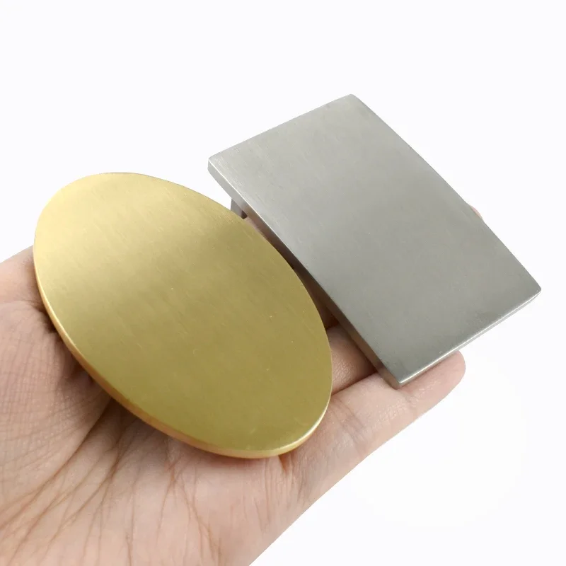 1 Stück 35/40mm Edelstahl oder Massivmessing Glatte Plattengürtelschnalle für Herren Taillengürtel Lederhandwerk Ersatzteil – Detail 2