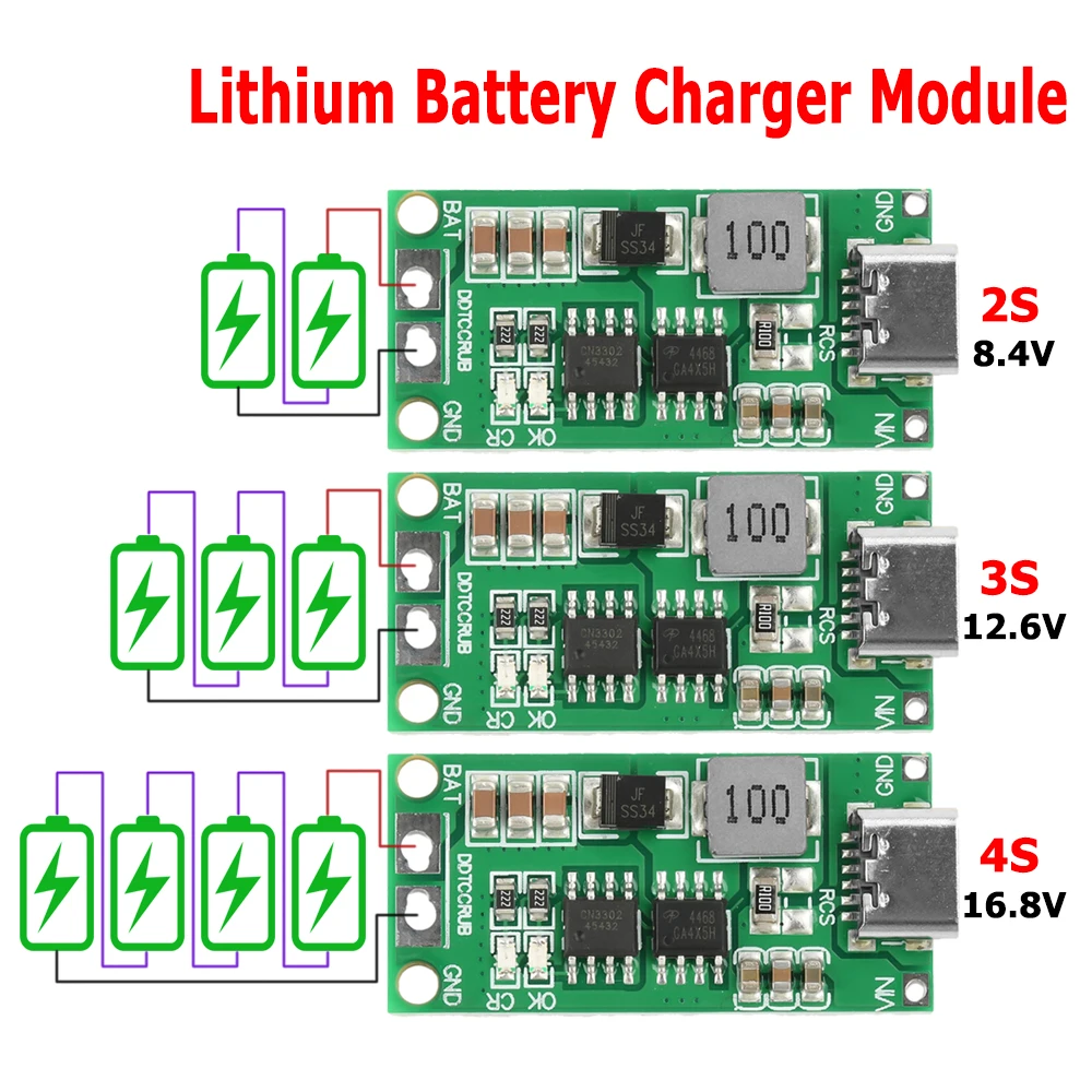 XZG Type C BMS 2S 3S 4S 1A 2A 4A 18650 Lithium Battery Charger Board USB C Step-up Boost Module For Li-Po Polymer Power Bank