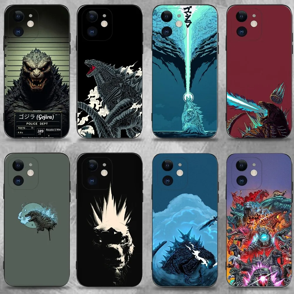 

Japan Monster-G-Godzillas Phone Case For iPhone 16,15,14,13,12,11 Plus,Pro Max,XS,X,XR,SE,Mini,8,7,Soft Silicone Black Cover