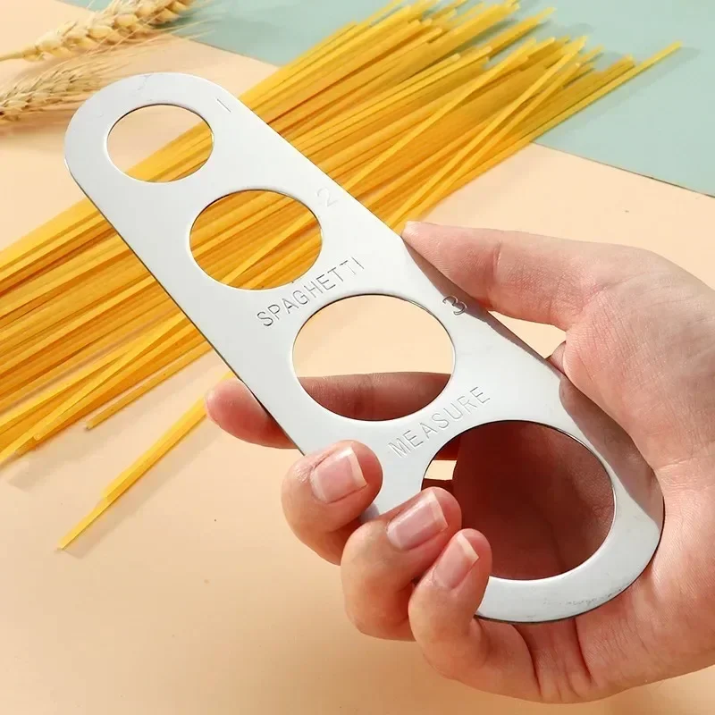 Kitchen Accessories Stainless Steel Pasta Noodle Measure 1Pcs 4 Holes Spaghetti Measurer Italian Pasta Accessories