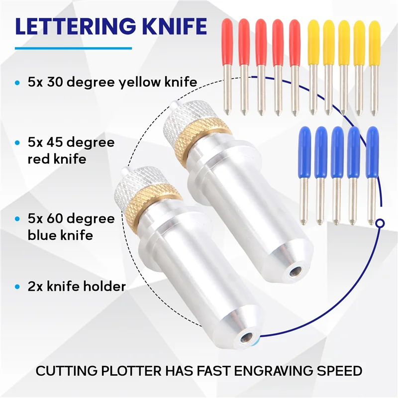 

A57M-17Pcs/Set 30/45/60 Degree For Roland Cutting Plotter Vinyl Cutter Blade+Holder Refine Redsail Cutter Plotter Cutting