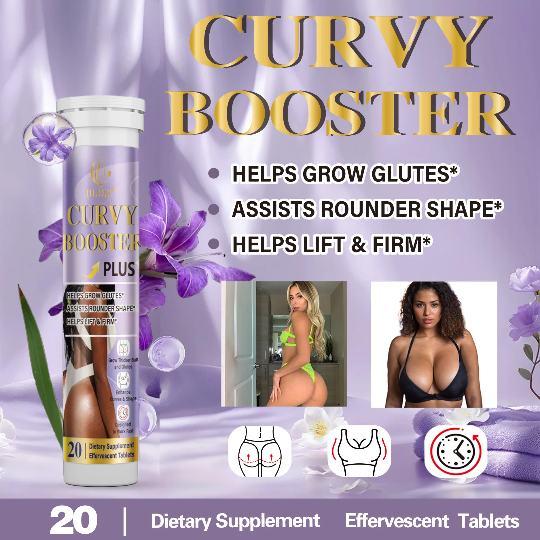 

Hip-Enhance Effervescent Tablets Big Butt, Manage Body Shape, Improve Appearance, Increase Confidence, Sculpt Your Butt and Hips