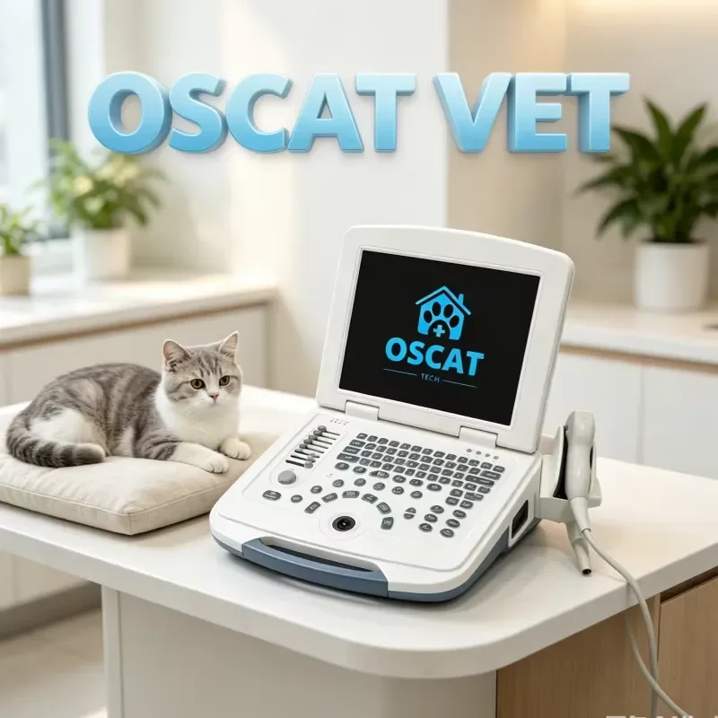 Hot Sale OSCAT Veterinary Equipment Veterinary Ultrasound Machine Portable 12 Inch LCD Digital Imaging Rechargeable Battery