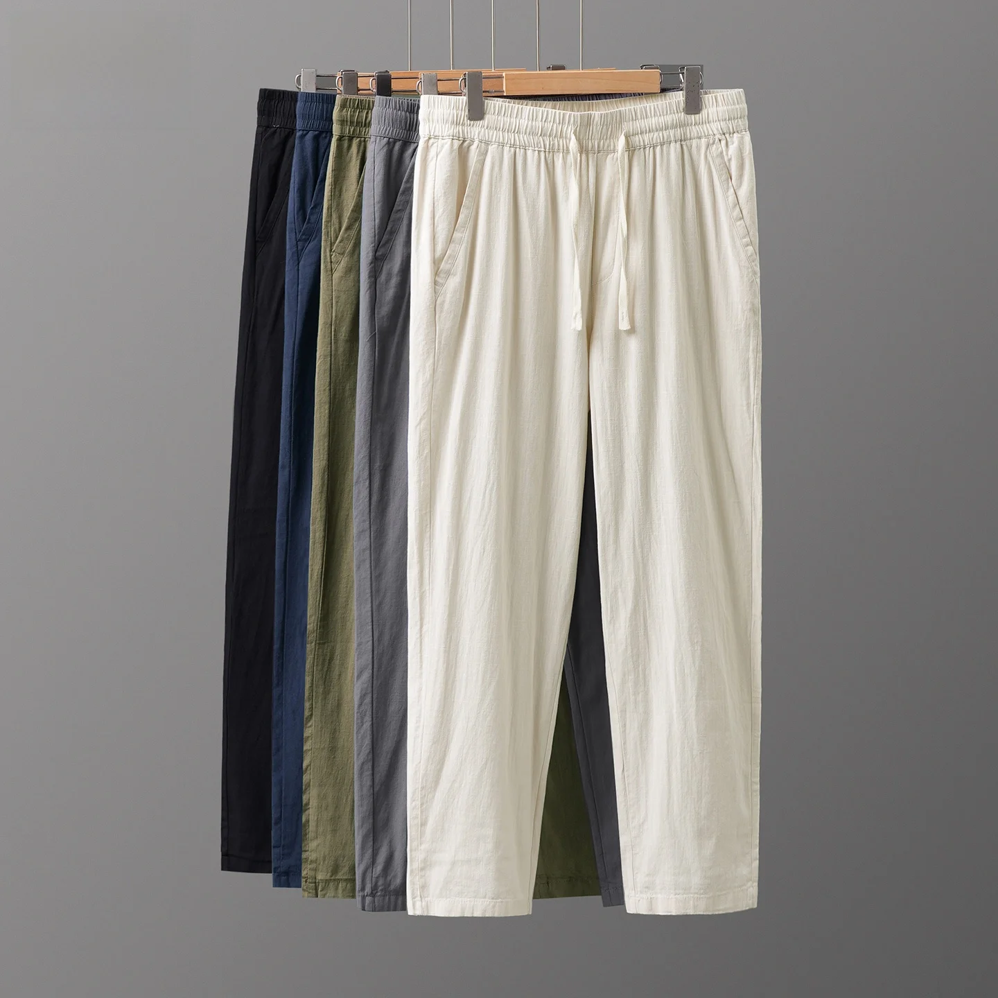 

un Lightweight Linen Men's Casual Pants Summer 2025 New Sport Cotton Linen Straight Leg Breathable Loose Fit Trousers