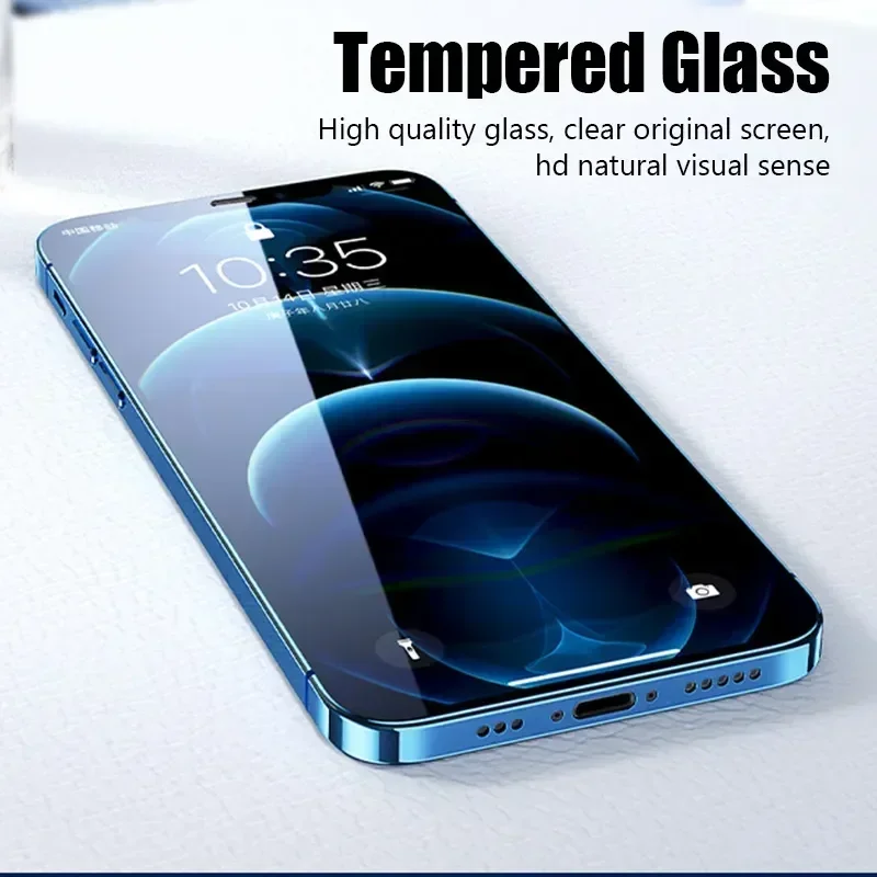3 PIEZAS Vidrio protector para iPhone 16 15 14 13 12 11 Pro Max XR X XS 17 Pro Max Protector de pantalla para iPhone 14 15 Plus 13 Mini Glass 3