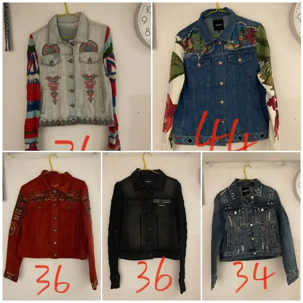 

Foreign Trade Original Order Spain New Women's Denim Coat Heavy Industry Embroidery Print Beaded Elastic Short Jacket