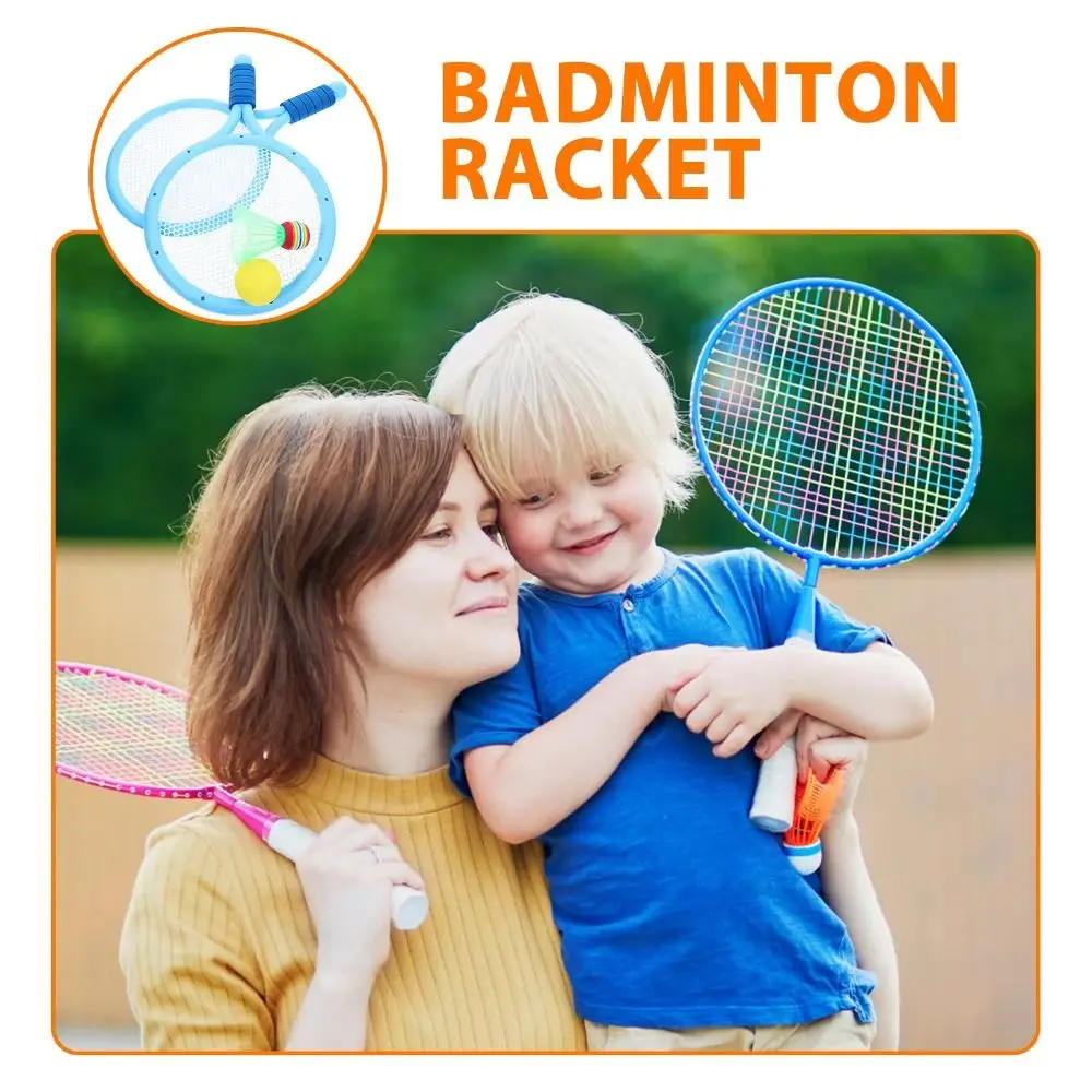 Set di racchette da badminton con manico comodo Palline da tennis portatili Giocattoli da badminton per bambini Leggeri e facili da impugnare