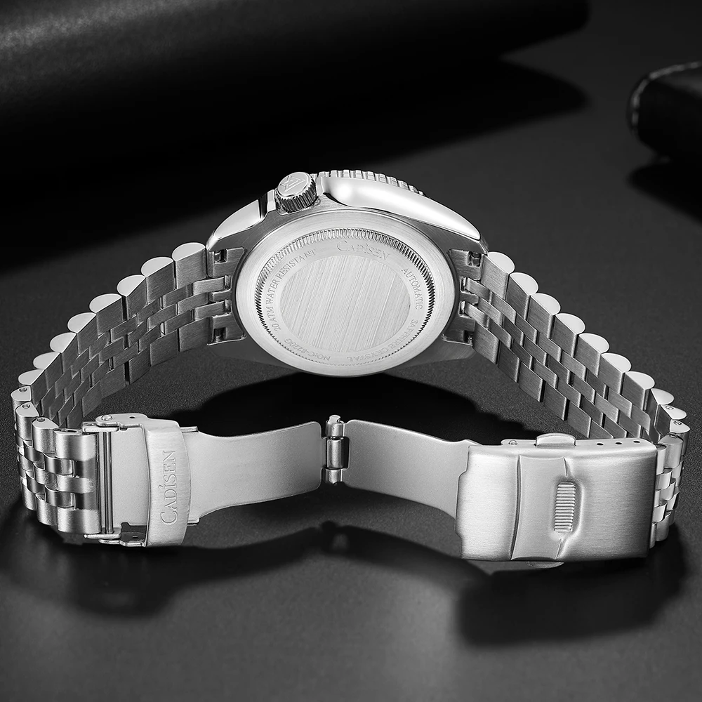 CADISEN New Luminous Men Mechanical Wristwatches Ceramic Bezel Sapphire Glass NYLON Band Automatic Watch Men relogio masculino