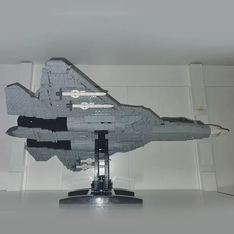 Moc Building Bricks Military Model SU-57 Felon Combat Fighter Technology Modular Blocks Gifts Christmas Toys DIY Sets Assembly