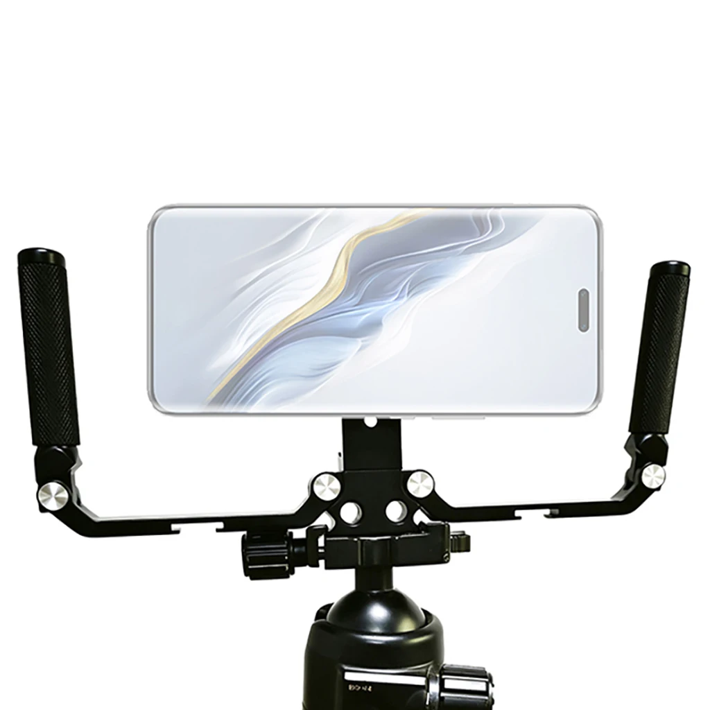 Faltbarer Telefonkäfig Videoaufnahme-Telefonstabilisator, Smartphone-Video-Rig mit Griffen für iPhone Samsung Huawei – Detail 19