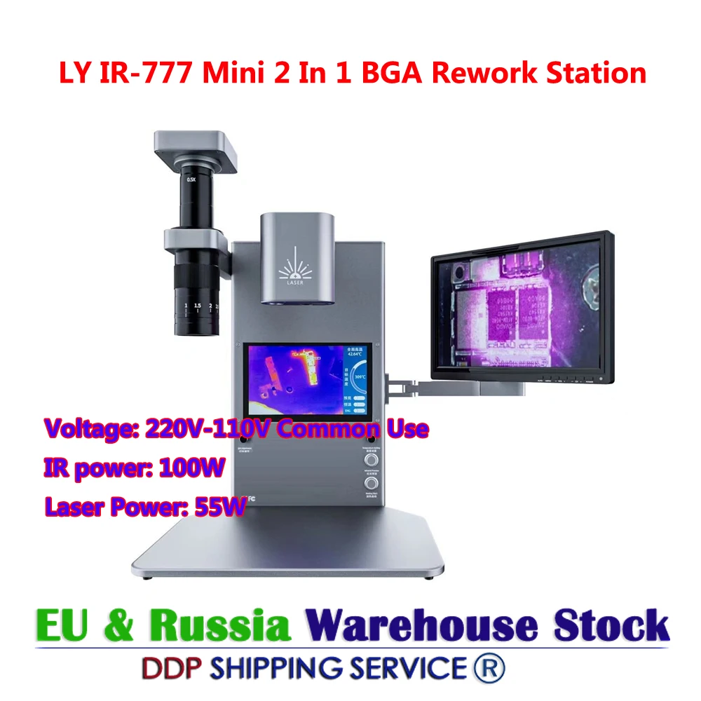 

LY IR-777 Multifunctional Intelligent Infrared Imager Analyzer BGA Rework Station Built-in 30*30 160W Laser Heating De-soldering